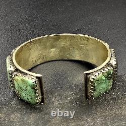 Vintage Pawn Navajo Sterling Silver Blue Turquoise Large Wide Cuff Bracelet 6IN