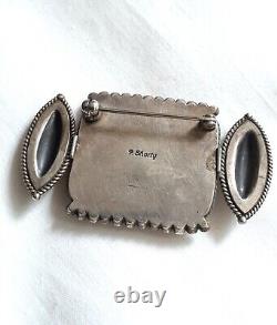 Vintage Perry Shorty Navajo Sterling Silver & Turquoise brooch