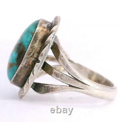 Vintage Reeves Southwestern Navajo Sterling Silver Turquoise Ring, Size 8