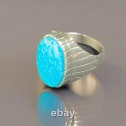 Vintage Richard Hoskie Navajo Kingman Water Web Turquoise Sterling Silver Ring