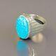 Vintage Richard Hoskie Navajo Kingman Water Web Turquoise Sterling Silver Ring