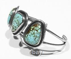 Vintage Signed 925 Silver FINEST #8 Spiderweb Turquoise Bracelet 6 & Ring sz 7