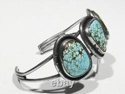 Vintage Signed 925 Silver FINEST #8 Spiderweb Turquoise Bracelet 6 & Ring sz 7