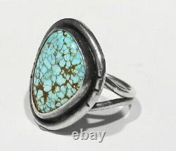 Vintage Signed 925 Silver FINEST #8 Spiderweb Turquoise Bracelet 6 & Ring sz 7