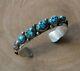 Vintage Signed DNM Navajo Native American Sterling Turquoise Cuff Bracelet