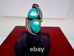 Vintage Signed Jennie & Felix Navajo Sterling&turquoise Ring # S 7.5 # S 2225