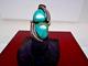 Vintage Signed Jennie & Felix Navajo Sterling&turquoise Ring # S 7.5 # S 2225