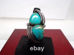 Vintage Signed Jennie & Felix Navajo Sterling&turquoise Ring # S 7.5 # S 2225