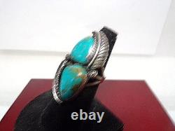 Vintage Signed Jennie & Felix Navajo Sterling&turquoise Ring # S 7.5 # S 2225