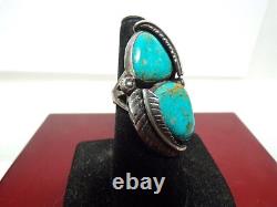 Vintage Signed Jennie & Felix Navajo Sterling&turquoise Ring # S 7.5 # S 2225