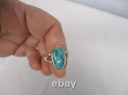 Vintage Signed Navajo Native American Tony Guerro Sterling Turquoise Ring Sz 7