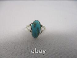 Vintage Signed Navajo Native American Tony Guerro Sterling Turquoise Ring Sz 7