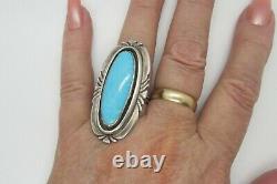 Vintage Southwest N A Turquoise Ring Long Size 9 Sterling