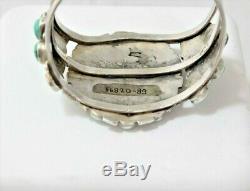Vintage Sterling Cuff Bracelet Turquoise Navajo Style Southwestern Handcrafted