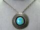 Vintage Sterling Signed PD Turquoise Navajo Shadowbox Necklace 33g i15848