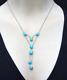 Vintage Sterling Silver Dennis Kalisteo Navajo Turquoise Dangle Necklace Jewelry