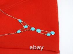 Vintage Sterling Silver Dennis Kalisteo Navajo Turquoise Dangle Necklace Jewelry