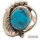 Vintage Sterling Silver Royston Turquoise Navajo Veronica BENALLY Ring Sz9