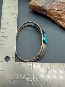 Vintage Sterling Silver Turquoise Cuff Bracelet Navajo Native Southwestern