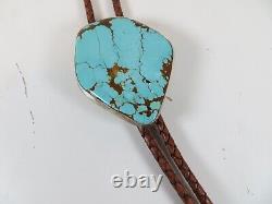 Vintage Sterling Turquoise Nugget Bolo Pendant Native Navajo Southwestern Old