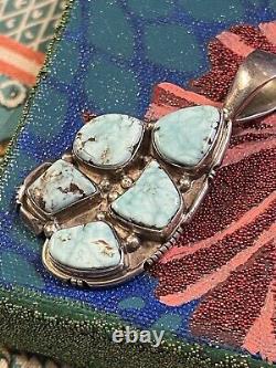 Vintage Sterling Turquoise Pendant Crafted By Native American Rose Abeyta A1