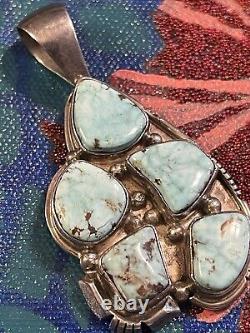 Vintage Sterling Turquoise Pendant Crafted By Native American Rose Abeyta A1