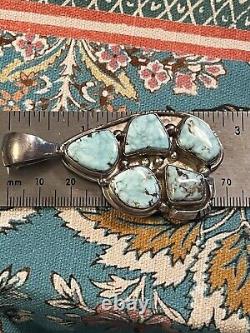 Vintage Sterling Turquoise Pendant Crafted By Native American Rose Abeyta A1