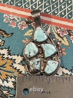 Vintage Sterling Turquoise Pendant Crafted By Native American Rose Abeyta A1