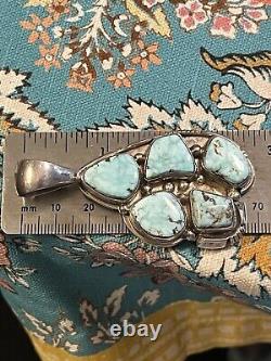 Vintage Sterling Turquoise Pendant Crafted By Native American Rose Abeyta A1