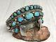 Vintage Sterling silver turquoise Stones Wide watch 6.25 cuff Bracelet (42g)