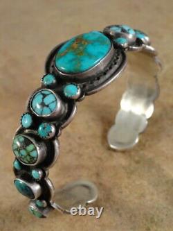 Vintage Stunning Navajo Turquoise & Sterling Silver Bracelet Johnson