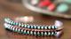 Vintage TWO ROW SNAKE EYE TURQUOISE CUFF BRACELET ster. Carinated Zuni Navajo 6