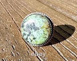 Vintage Turquoise And Sterling Silver Ring By Artisan J. B. Platero Size 7.75