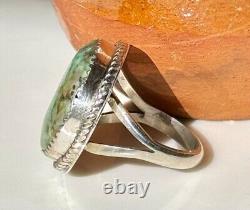 Vintage Turquoise And Sterling Silver Ring By Artisan J. B. Platero Size 7.75