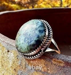 Vintage Turquoise And Sterling Silver Ring By Artisan J. B. Platero Size 7.75