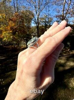 Vintage Turquoise And Sterling Silver Ring By Artisan J. B. Platero Size 7.75