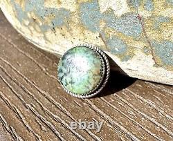 Vintage Turquoise And Sterling Silver Ring By Artisan J. B. Platero Size 7.75