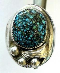 Vintage Turquoise Native American Heavy 24.4gr Men's Ring Sterling Size 8.75