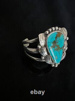 Vintage Turquoise Navajo Sterling Silver Baracelet size 6.25 40.43 grams