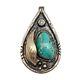 Vintage Turquoise Pendant Sterling Silver Navajo Signed HB Old Pawn