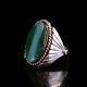 Vintage Turquoise Ring Womens Native American Malachite Sterling Silver Navajo