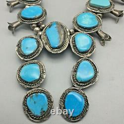 Vintage Turquoise Squash Blossom Necklace