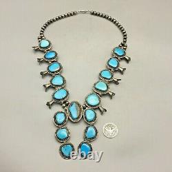 Vintage Turquoise Squash Blossom Necklace