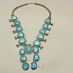 Vintage Turquoise Squash Blossom Necklace