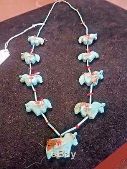 Vintage/old Pawn Ron Upshaw Horses Fetish Necklace