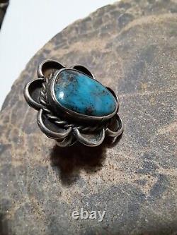 Vintage silver and turquoise Navajo native ring