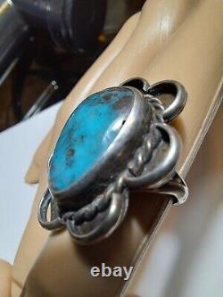 Vintage silver and turquoise Navajo native ring