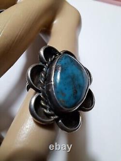 Vintage silver and turquoise Navajo native ring