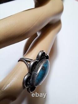 Vintage silver and turquoise Navajo native ring