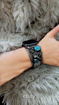 Vintage sterling silver Turquoise Navajo Native American apple watch band